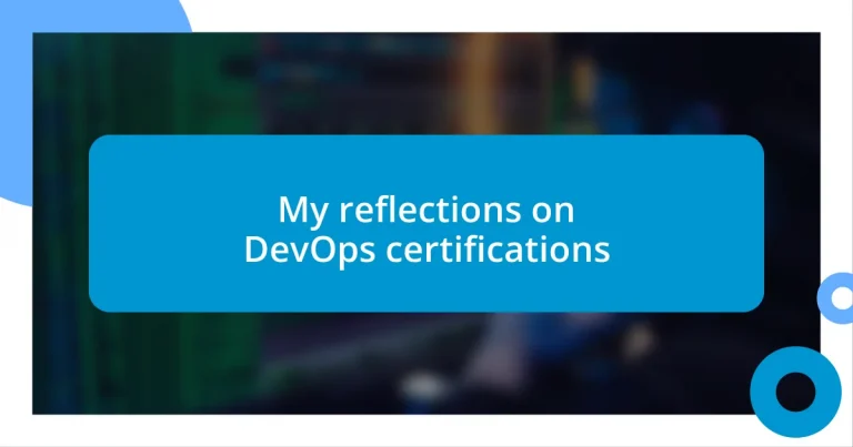 My reflections on DevOps certifications